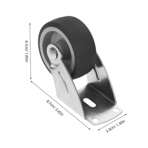 Premium Barn Door Floor Guide Roller Slider Kit With Ridiculously Slick Caster Wheels And Quick Fit Mounting Screws, detailed view of roller wheel and metal bracket.