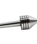 Side view of Nakkaa MT2 tailstock live center with 60-degree conical tip, chrome-plated steel woodworking tool.