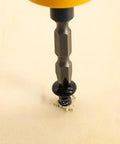 Fifty Pack Number Twelve Size Three Quarter Inch Black Coated 304 Stainless Steel Phillips Pan Head Sheet Metal Screws Self Tapping With Magnetic Bit Heavy Duty Badass Build For Knockout Grip in wood.