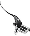 Side view of 1-Inch Chrome Brake Master Cylinder And Clutch Set For Honda Shadow VTX1800 Kawasaki Vulcan Yamaha Road Star Suzuki Left And Right Pair Ride Ready Chrome Upgrade To Improve Looks And Performance