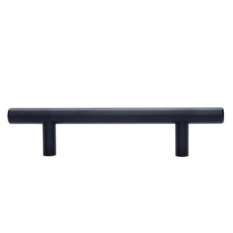 Oil Rubbed Bronze Euro Bar Cabinet Handles Ten Pack One Half Inch Diameter 7.38 Inch Length 5 Inch Hole Center front view