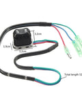 Power Trim And Tilt Switch For Johnson Evinrude Outboard Motors Direct Replacement For OEM 703 82563 01 00 And 703 82563 02 00 Black Plastic Marine Switch With 20.28 Inch Cable showing dimensions and cable length.