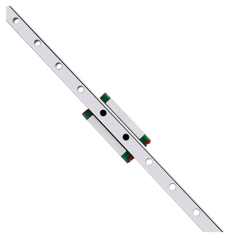 MGN7H Miniature Linear Rail Slide For CNC Machines And 3D Printers, close-up of steel ball guide rail with holes, smooth motion