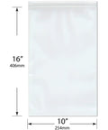 Heavy Duty 10x16 Inch Zipper Reclosable Bags, 6 Mil Clear LDPE, Pack of 100, Food Storage Safe and Durable for Organizing, Crafting, and Prep, Great for Pantry, Freezer, and Travel. 10x16 clear zipper bag