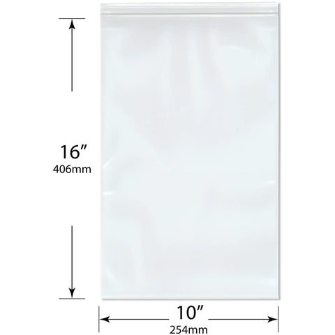 Heavy Duty 10x16 Inch Zipper Reclosable Bags, 6 Mil Clear LDPE, Pack of 100, Food Storage Safe and Durable for Organizing, Crafting, and Prep, Great for Pantry, Freezer, and Travel. 10x16 clear zipper bag