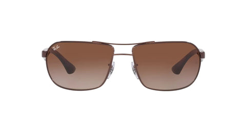 Rectangular Sunglasses With Brown Frame And Brown Gradient Lenses, 62mm Wide, Everyday Wear, UV Protection, Timeless Style