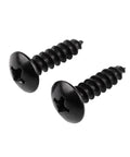 Two Slick M3 X 10mm Carbon Steel Round Head Self Tapping Wood Screws With Nifty Cross Slotted Mushroom Tops.