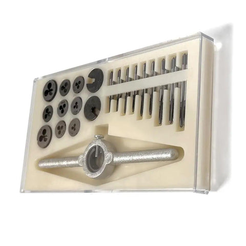 31 Piece Micro Metric Tap And Die Set For M1 To M2.5 Internal And External Threads Repair In Small Electronics Watches And Models