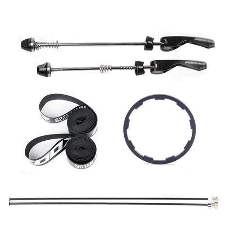 Accessories for Road Bike Wheelset 700C With Carbon Fiber Hubs, Dope Double Wall Alloy Rims including quick release skewers
