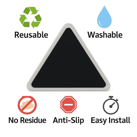 Triangle pad from Eight Pack Non Slip Rug Gripper Pads For Hardwood Floors And More No Fuss Double Sided Reusable Washable Carpet Grippers