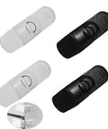 4 Pack Kid Safe Cabinet Locks Peel And Stick Drawer Latches No Drill Child Proof Clips in white and black color designs.