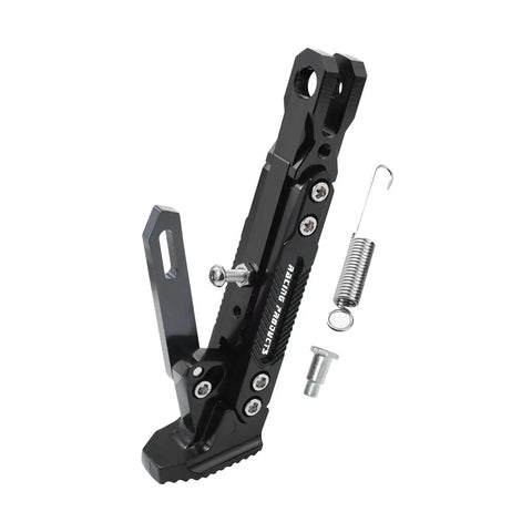 Adjustable Motorcycle Kickstand With Non Slip Foot Pad Side Parking Stand For Electric Motorcycles Fits Most Models shown detached