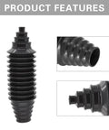 Steering Rack And Pinion Boot Kit For Auto Steering System Silicone Dustproof Bellow Gaiter shown in black, close-up views included.