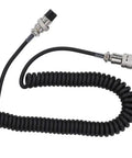 Coiled Extension Cord For Radio Transceivers Thick Thread Male To Female Cable 23.6 Inch Black Lead For Amateur Radio Operators