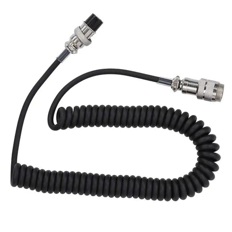Coiled Extension Cord For Radio Transceivers Thick Thread Male To Female Cable 23.6 Inch Black Lead For Amateur Radio Operators