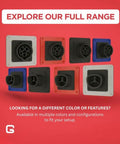 Multiple colored Fake EV Charging Port Magnet Snap On For Diesel Gas ICE Truck Gag Accessory, displaying black J1772 style.