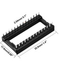 10 Pack DIP IC Socket Adapter 28 Pin Double Row 2.54mm Pitch 15.24mm Row Spacing Soldering Ready No-Brainer Easy IC Insertion