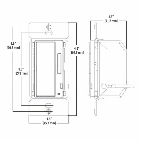 Technical drawing of In-Wall Accessory Dimmer For Smart Home Lighting Easy Wall Dimmer Switch For A Single Fixture Or Whole Room