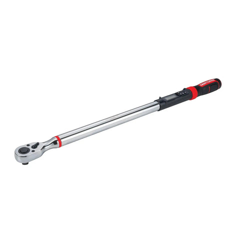 Digital Torque Wrench For 1/2-Inch Drive, 50-250 Ft-Lb Range, LED Backlit Readout, black and red handle, heavy-duty