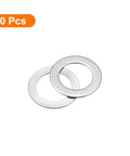 M10 Flat Washers 304 Stainless Steel 50 Pack Ultra Thin Heavy Duty Spacers 10X16X0.5Mm showing two washers.