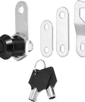 5/8 Inch Black Cabinet Locks With Keys One Pack Zinc Alloy Cam Lock Cylinder Keyed Alike For Cabinet RV Drawer Storage Door Tool Box Z06 Durable Waterproof Rustproof Finish Provides 90 Degree Opening And Thickened Locking Arms For Easy Install set with keys and accessories