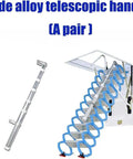 Slick Remote Control Electric Attic Stairs Telescopic Loft Ladder with alloy telescopic handrails for enhanced safety and support.