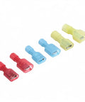 Nylon Spade Connector Right Angle Kit 90 Degree Terminals With Crimper Tool For Automotive Wiring 330 Piece Set Red 22 To 16 AWG Blue