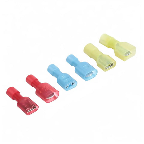 Nylon Spade Connector Right Angle Kit 90 Degree Terminals With Crimper Tool For Automotive Wiring 330 Piece Set Red 22 To 16 AWG Blue