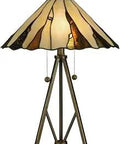 Ripley Table Lamp With Copper Bronze Finish, Hand Rolled Art Glass Shade, Metal Base, On Off Socket, Vintage Modern Accent Light