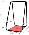 Heavy Duty Hammock Chair With Stand For Indoor Outdoor Use Triangular Support Frame 500 Lbs Weight Capacity Includes Two Cushions