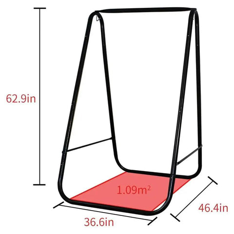Heavy Duty Hammock Chair With Stand For Indoor Outdoor Use Triangular Support Frame 500 Lbs Weight Capacity Includes Two Cushions