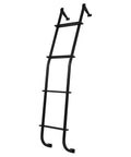Rugged Lightweight Aluminum Ladder Rack For Ford E Series Vans And Chevy GMC Vans With Black Ladder Hook Durable Roof Carrier Weatherproof Finish Easy Install Beefy Strength Construction, black steel ladder rack