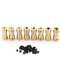 Heavy Duty Brass Flexible Shaft Coupler For Motor Transmission Connector And Rock Solid Drive Shaft Connections With 5mm Bore And M3 Mounting Bolts, 8 couplers and screws.