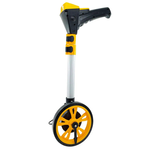 Roll Out Digital Measuring Wheel With Telescopic Handle For Dead On Distance Tracking, aluminum and plastic, ergonomic design, yellow