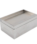 No Hassle Recessed Floor Electrical Outlet Kit Sporting Four Slick Power Sockets Forged From Heavy Duty Stainless Steel for seamless installations.