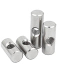 Assorted Furniture Barrel Nuts And Slotted Cross Dowels Kit Must Have With Silver Thumb Screws 5 Pcs For Secure Bolt Connections