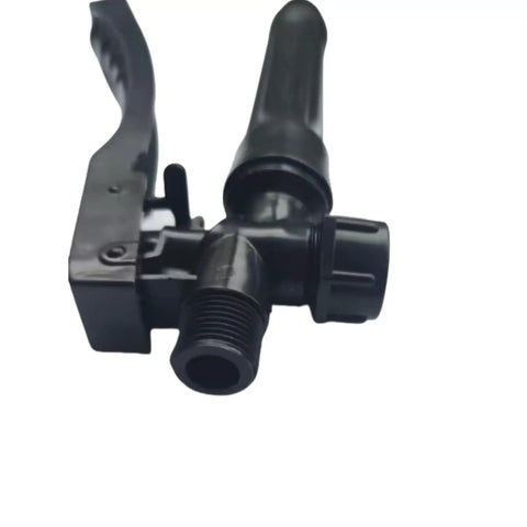 Close-up of black handle from Three Piece Replacement Sprayer Handle Kit For Wand And Trigger Sprayers, 175mm, 18mm thread