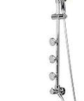 Rain Shower Head With Handheld Sprayer Combo For Easy DIY Retrofit, 8 Inch Pivoting Rain Shower Head With 5 Function Modes, Chrome Finish