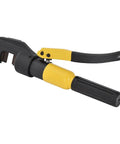 Heavy Duty 6 Ton Hydraulic Steel Bar Cutter For Cutting Rebar Up To 12 Mm, handheld, black and yellow, ratchet style design.