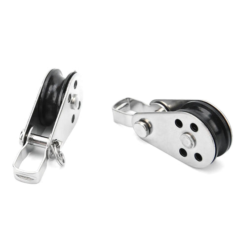 316 Stainless Steel Pulleys 2 Pack With Nylon Wheel And Steel Bearing For Small Lifting And Deck Rigging On Boats Kayaks Sailboats