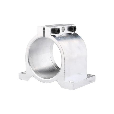 80mm CNC Spindle Motor Clamp Mount Bracket Aluminum Center Jig for Engraving Router Heavy Duty Workholding Mount Rock Solid Fixing for Precise Machining and Stable Setup, silver aluminum clamp