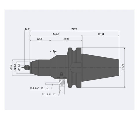 Technical drawing of Heavy Duty Brushless High Speed Spindle Delivering Next Level Precision For Cnc Machining Centers.