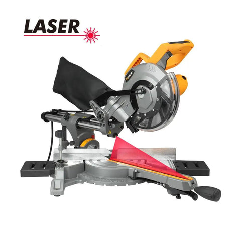Eight And A Quarter Inch Sliding Miter Saw With Laser Guide For Wood And Metal Cuts, Twelve Point Five Amp Bevel Sliding Chop Saw