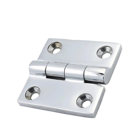 Self Closing Reversible Door Hinge Set 2 Pack Stainless Steel Butt Hinges with four holes, mirror polish finish.