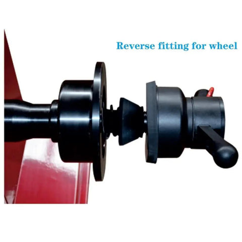 Heavy Duty Wheel Balancer Machine For 30 Inch Rims Precision Auto Tool showing reverse fitting for wheel adjustment.