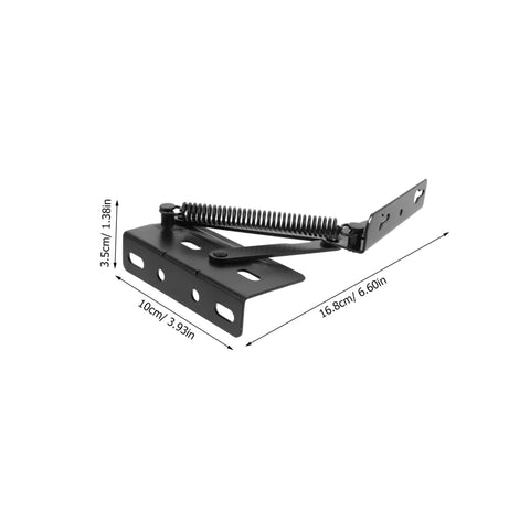 spring loaded sofa hinge kit with measurements labeled