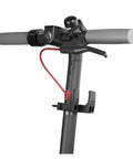 Mounted 4 Pack Front Hook Dual Claw Rack for M365 Pro and 1S Pro2 Electric Scooters, showing stable rod attachment