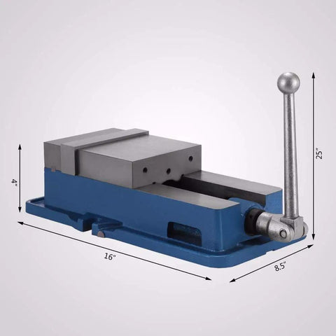 Badass Heavy Duty Workbench Vise With Lockdown Precision Clamping Plus Ultra Hard Steel Jaw, 16x8.5x4 inches, for milling and drilling.