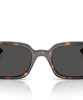 Zuri RB4455 Rectangular Sunglasses Havana Dark Grey 52mm Eco Friendly Bio Based Frame Lightweight All Day Comfort For Narrow To Medium Faces Low Key Retro Vibe And Everyday Wear, front view