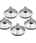 5 Pack 2 Inch Bell Glides For Office Chair Low Profile Caster Replacement, silver caps for secure floor gliding.